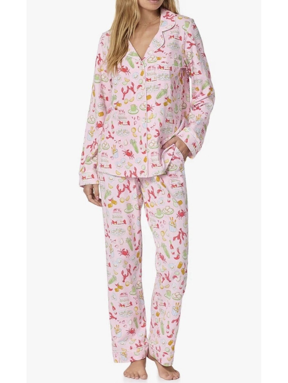 Bed Head PJs Organic Cotton Long Sleeve Button Down Pajamas Size S NWT $120